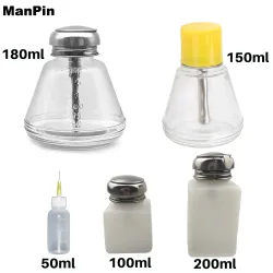 Drücken Sie leere Flüssigkeitsflasche, Pumpspender, antistatisches Glas, Kunststoff, Kolophonium, Lotflussmittel, Paste, Telefon, PCB, Reinigung, Schweißen, Reparatur
