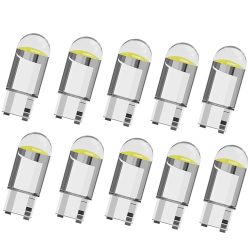 2/10 Stück W5W 194 T10 Glasgehäuse COB LED Autolampe 3000K 6000K Weiß Blau Rot Keilförmige Kennzeichenleuchte Innenraumbeleuchtung