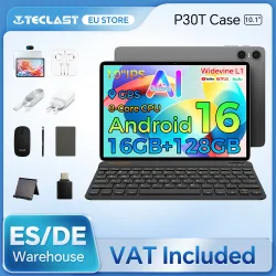 Teclast P30T Set 10,1-Zoll-Tablet Android 16 Gemini AI Unisoc 8-Kern-CPU 16 GB (3 GB + 13 GB Erweiterung) RAM 128 GB ROM 6000 mAh Tastatur/Hülle/Maus/Stylus/Kopfhörer/Ständer
