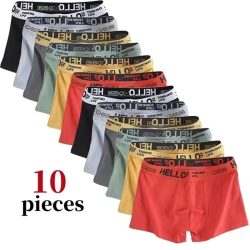 10 Stück Herren-Boxershorts und Slips, modische Unterwäsche, hochelastische Boxershorts und Slips, atmungsaktive, weiche Herren-Shorts, bequem