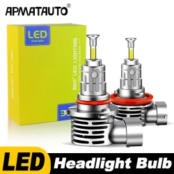 2x 30000LM Turbo 360 Mini Größe H8 H11 LED Scheinwerfer 200W Super Helle 6000K Canbus 9005 HB3 9006 HB4 LED Scheinwerfer Birne 7035 CSP