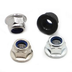 M3 M4 M5 M6 M8 M10 M12 Edelstahl / Nickel / verzinktes Nylon Sicherungsflanschmutter Einsatz Sicherungsmutter Selbstsichernde Nylock-Sicherungsmutter