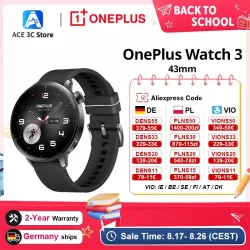 Globale Version OnePlus Watch 3 43 mm Smartwatch 1,32 Zoll AMOLED-Display Bis zu 60 Stunden Akkulaufzeit Tragen Sie OS von Google GPS NFC