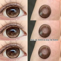 OVOLOOK-2 Stück/Paar Highland Brown farbige Kontaktlinsen, 14,5 mm Augenfarblinsen, großer Durchmesser, Student of the Year Natural