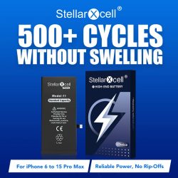 StellarXcell Choice Akku für iPhone, Versand aus Deutschland, für iPhone 11 12 13 14 15 mini plus pro promax, Akku mit Standardkapazität, Akku in Standardqualität, iPhone-Akku-Ersatz mit kostenlosen