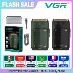 VGR V-353 Rasierer, professioneller Rasierer, elektrische Rasiermaschine, tragbarer Bartschneider, wiederaufladbarer Rasierer, Mini-Rasierer für Männer
