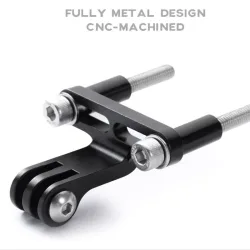 CNC-Aluminium-Fahrradlenkerhalterung für GoPro Action-Kamera & Fahrradlicht, kompatibel mit Garmin Computer, Dual-Purpose-Halterung für