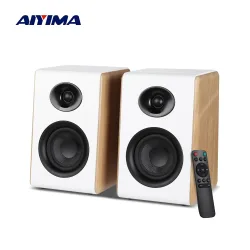 AIYIMA S600 Bluetooth-Regallautsprecher, aktive Heim-Audio, 40 W x 2 HiFi-Ausgang, Subwoofer, weißes Holz, ARC/USB/RCA-Eingänge, 24 Bit, 48 kHz