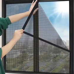 Mückenschutz-Fensterrollo, selbstklebendes Fenster-Moskitonetz, sommerliches Insektenschutz-Türrollo, Fenster-Moskitonetz