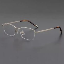 Hochwertige reine Titan-Halb rahmen brille Rahmen Herren benutzer definierte Myopie Hyperopie flache Licht Verfärbung Anti-Blau Anti-Fog-Film