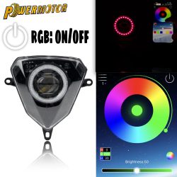 Motorrad V6 Scheinwerfer APP Control Angel Eye Licht Pit Dirt Bike Für Beta 50 125 250 300 Universal Montage Zubehör Racing