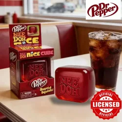 Dr Pepper x NeeDoh Nice Cube Squishy Spielzeug Stressabbau-Spielzeug Weicher Quetsch-Fidget-Würfel für Kinder & Erwachsene Angstlinderung Sensorisches Spielzeug