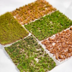5 mm Miniatur-Wasserland-Grascluster-Modell, künstliche unregelmäßige Form, Geländegras, Gebäude, Sandtisch/Eisenbahn/Wargame-Landschaft