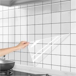 3M/5M/10M Küchenwand-Tapete Transparente Elektrostatische Schutzfolie Ölfeste Wandaufkleber Wasserdichtes Papier Heimdekoration