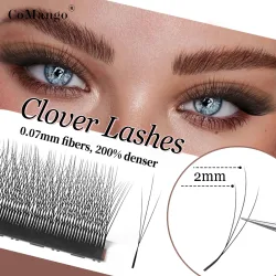 CoMango W-förmige Wimpernverlängerungen Schmale 3D W Spark Clover Lashes Vorgefertigte Volumen-Fächer-Kunstmink-Wimpern Make-up