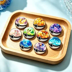 9 Stück Anime Eeveelution Flareon Pokeball Emaille-Pins Niedliche Eevee Umbreon Espeon Familie Anstecknadel Abzeichen als Geschenk für Freunde