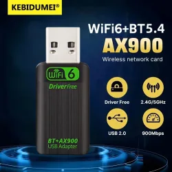 KEBIDUMEI WiFi 6 AX900 WiFi USB-Adapter Bluetooth 5.4 Drahtlose Netzwerkkarte 2,4G 5GHz Wi-Fi Empfang USB Für PC Laptop Win10 11