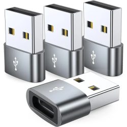 4er Pack USB C Buchse zu USB Stecker Adapter Typ C zu USB ein Ladegerät Kabel Konverter, kompatibel mit iPhone iPad Samsung Galaxy Pixel