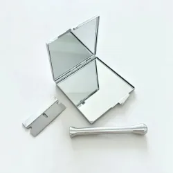 Tragbares Kit für Kräuterpfeifen mit Schneidevorrichtung/Pfeife/Spiegel/Metallgehäuse