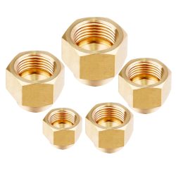 1 Stück Messing Flare Cap Kompressionskappe 45 Grad Flare Tube Gasleitungskappe Rohrverschraubungen für 1/4 Zoll 5/16 Zoll 3/8 Zoll 1/2 Zoll 5/8 Zoll Rohr-Außendurchmesser