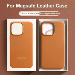 Luxuriöse Magnetische Lederhülle für Apple iPhone 17 Pro Max 16 13 12 14 15 Plus Offizielles MacSafe für Magsafe iPhone Cover Etui