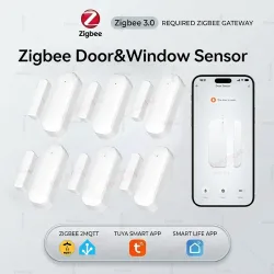Zigbee Türsensor Fenstersensor Drahtloser Magnetischer Offen-Geschlossen-Detektor Smart Home Sicherheits-Einbruchssensor für Tuya Z2M HA Hub