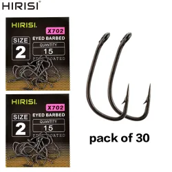 30 stücke PTFE Beschichtet High Carbon Stahl Stacheldraht Angelhaken Mit Auge Karpfen Angeln Zubehör X702
