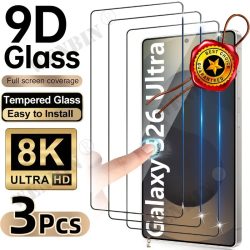 3 Stück Gehärtetes Glas für Samsung S26 Ultra Edge Plus Displayschutzfolie für Galaxy S25 S24 A57 A37 A17 A27 Schutzglas