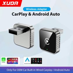 XUDA 2-in-1 Kabelgebundener zu Kabelloser CarPlay Android Auto Adapter für OEM-Autoradios Mit USB-Dongle Mini-Box Plug-and-Play Bluetooth
