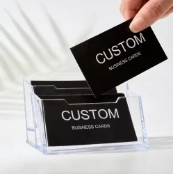 200/500/1000 Stück Anpassbare Karten, Personalisierte Visitenkarten mit Acryl-Aufbewahrungsbox, Matte Dankeskarten und Einladungen