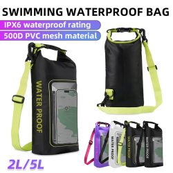 2L/5L PVC Schwimmen Wasserdichte Tasche, Handy Wasserdichte Trockentasche für Trekking Driften Rafting Surfen Bootfahren Aufbewahrungstasche