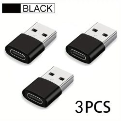 3er-Pack USB-zu-USB-C-Adapter, USB-C-Buchse auf USB-Stecker, superschnelles Laden und OTG-Konverter, kompatibel mit iPhone 15/14/13/12 P