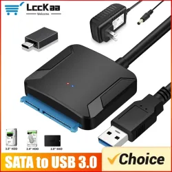 SATA-zu-USB-3.0-Adapterkabel für 2,5/3,5 Zoll SSD HDD SATA III Festplattenkonverter, unterstützt UASP mit 12 V Netzteil