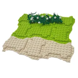 4 Stück unregelmäßige Spezialgrundplatten zum Selberbauen von Bausteinen, Pflanzen, Bäumen, Wald, Garten, Figuren, Teile, Spielzeug für Kinder