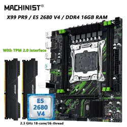MACHINIST X99 PR9 Motherboard TPM2.0, optionales Kit-Set, LGA 2011-3 Xeon E5 2680 V4 CPU und DDR4 16 GB RAM USB3.0 NVME/SATA M.2