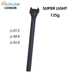 ELITAONE Carbon-Fahrrad-Sattelstütze, 135 g, leicht, 27,2/30,9/31,6 mm, unidirektional, matt, für Rennrad und MTB, Sattelstütze 63C