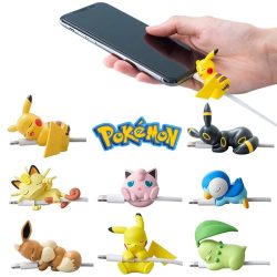 Pokemon USB Schutz Kawaii Kabel Cartoon Figur Schutz für Ladegerät Zubehör für iphone Anime Figur Spielzeug Pikachu Eevee