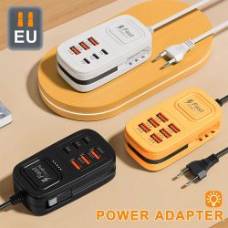 6-Port USB Schnell-Ladegerät Steckdosenleiste Desktop-Ladestation Schnellaufladung EU/UK/US-Stecker USB-HUB-Adapter Steckdose 3 Typ-C 3 USB
