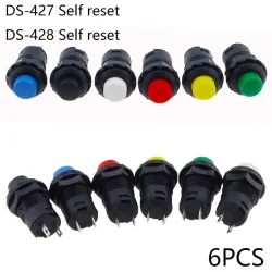 6 stücke Selbst-Lock/Momentary Druckschalter DS228 DS428 12mm OFF- ON Druckschalter 3A/125VAC 1,5 A/250VAC DS-228 DS-428
