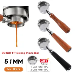 Kaffee-Siebträger ohne Boden, 51 mm, für Homix H11 Oster Cecotec Hibrew 1 2Cup, Ersatzfilterkorb, Espresso-Maschinen-Zubehör