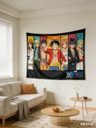 One Piece Luffy 3D-Effekt Wandteppich - Anime Piratenflaggen-Thema Hängende Dekoration für Schlafzimmer, Wohnzimmer & Studentenwohnheim