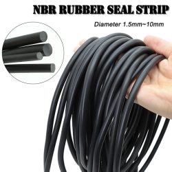 2?10 m schwarzer NBR-Gummistreifendichtungsstreifen, 1,5/2/2,5/3/4/5/6/7/8/9/10 mm, Nitril, hochtemperaturbeständig, ölbeständig, fester runder Dichtungsstreifen