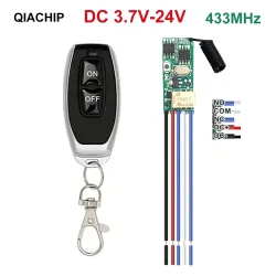 433 MHz Trockenkontakt Drahtloser Fernbedienungsschalter 1 CH RF-Relaisempfänger LED-Lichtsteuerung DIY-Kit DC 5 V 12 V 24 V 433,92 MHz