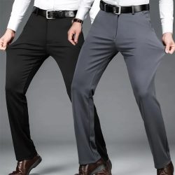 29-42 Herren Sommer Dünne Mode Business Casual Anzughose Lange Hosen Herren Elastische Gerade Ärmel Formelle Hosen Plus Größe 28-40