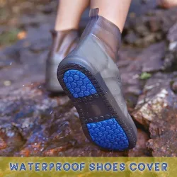 Wasserdichter Silikon-Schuhüberzug, hoher Regenstiefelüberzug, rutschfeste Überschuhe, Unisex-Gummischuhe, wasserabweisendes Schuhwerk für regnerische Tage
