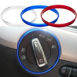 Auto Scheinwerfer Schalter Trim Ring Aufkleber Für Volkswagen VW Golf Tiguan MK2 T-ROC Golf Jett MK5 MK6 Passat B6 B7 CC Touran