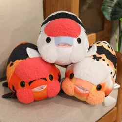 gegemuchen, 50 cm lebensechter Fisch Plüsch Stofftier Goldfisch großer Kopf weiches Kissen für Zoo Park Souvenir schöne Lan Shou Tier Plüschtier