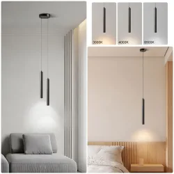 Schwarze LED-Kabel-Pendelleuchten, Dekor für Schlafzimmer, TV-Hintergrund, verstellbare hängende Kronleuchterlampen für Esszimmer