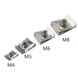 10 Stück Edelstahl-U-Typ-Clips mit Gewinde M6 M5 M4 M8 8 mm 5 mm 6 mm 4 mm Reed-Muttern für Auto Motorrad Roller ATV Moped