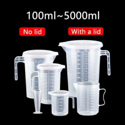 100?5000 ml verdickter Kunststoff-Messbecher mit Skala, Lebensmittelqualität, Messbecher, experimenteller Messbecher, Becher, Kunststoffbecher